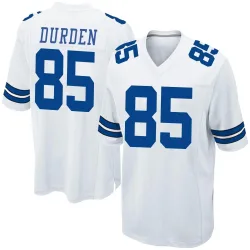 Youth David Durden Dallas Cowboys No.85 Game Jersey - White