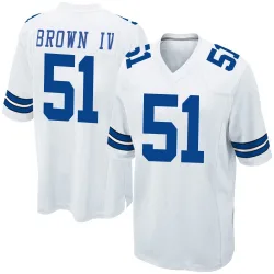 Youth Earnest Brown IV Dallas Cowboys No.51 Game Jersey - White