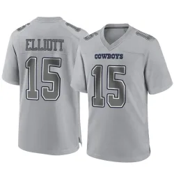 Youth Ezekiel Elliott Dallas Cowboys No.15 Game Atmosphere Fashion Jersey - Gray