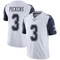 Youth George Pickens Dallas Cowboys No.3 Limited Color Rush Vapor Untouchable Jersey - White