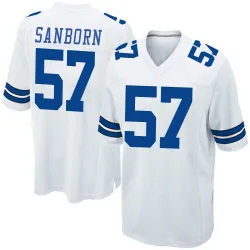 Youth Jack Sanborn Dallas Cowboys No.57 Game Jersey - White