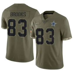 Youth Jalen Brooks Dallas Cowboys No.83 Limited 2022 Salute To Service Jersey - Olive