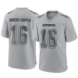 Youth Jalen Moreno-Cropper Dallas Cowboys No.16 Game Atmosphere Fashion Jersey - Gray