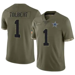 Youth Jalen Tolbert Dallas Cowboys No.1 Limited 2022 Salute To Service Jersey - Olive