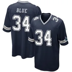 Youth Jaydon Blue Dallas Cowboys No.34 Game Team Color Jersey - Navy