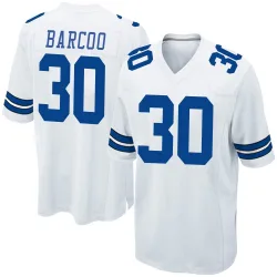 Youth Luq Barcoo Dallas Cowboys No.30 Game Jersey - White