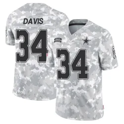 Youth Malik Davis Dallas Cowboys No.34 Limited 2024 Salute to Service Jersey - Arctic Camo
