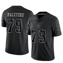 Youth Matt Waletzko Dallas Cowboys No.79 Limited Reflective Jersey - Black