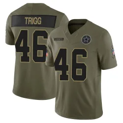 Youth Michael Trigg Dallas Cowboys No.46 Limited 2025 Salute to Service Jersey - Olive
