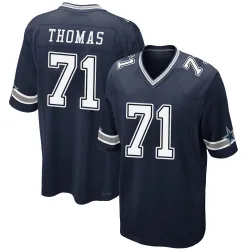 Youth Nathan Thomas Dallas Cowboys No.71 Game Team Color Jersey - Navy