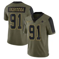 Youth Otito Ogbonnia Dallas Cowboys No.91 Limited 2021 Salute To Service Jersey - Olive