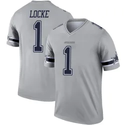 Youth P.J. Locke Dallas Cowboys No.1 Legend Inverted Jersey - Gray