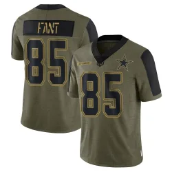 Youth Princeton Fant Dallas Cowboys No.85 Limited 2021 Salute To Service Jersey - Olive