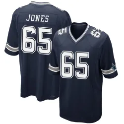Youth Robert Jones Dallas Cowboys No.65 Game Team Color Jersey - Navy