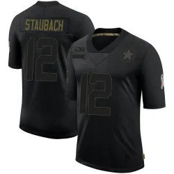 Youth Roger Staubach Dallas Cowboys No.12 Limited 2020 Salute To Service Jersey - Black
