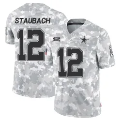 Youth Roger Staubach Dallas Cowboys No.12 Limited 2024 Salute to Service Jersey - Arctic Camo