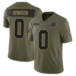 Youth Romello Brinson Dallas Cowboys No.0 Limited 2025 Salute to Service Jersey - Olive