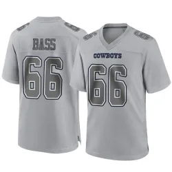Youth T.J. Bass Dallas Cowboys No.66 Game Atmosphere Fashion Jersey - Gray