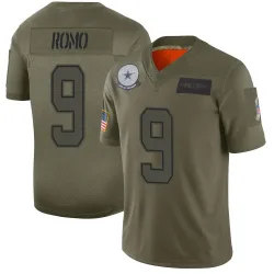 Youth Tony Romo Dallas Cowboys No.9 Limited 2019 Salute to Service Jersey - Camo