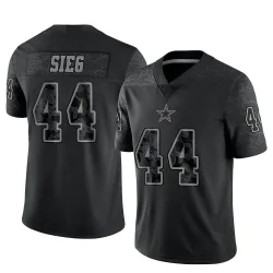 Youth Trent Sieg Dallas Cowboys No.44 Limited Reflective Jersey - Black