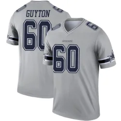 Youth Tyler Guyton Dallas Cowboys No.60 Legend Inverted Jersey - Gray