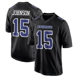 Youth Tyler Johnson Dallas Cowboys No.15 Game Carbon Fashion Jersey - Black