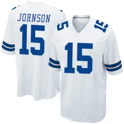 Youth Tyler Johnson Dallas Cowboys No.15 Game Jersey - White