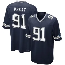Youth Tyrus Wheat Dallas Cowboys No.91 Game Team Color Jersey - Navy