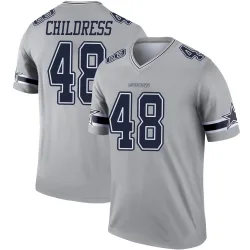 Youth Zion Childress Dallas Cowboys No.48 Legend Inverted Jersey - Gray